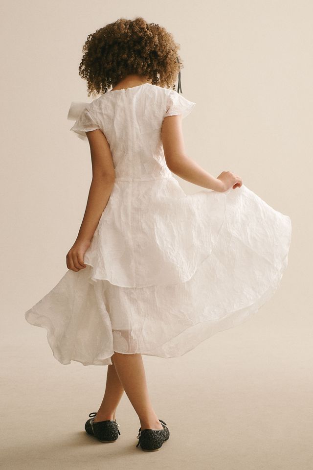Gió Bespoke Jolie Cap-Sleeve Tulle Bow Flower Girl Dress #1