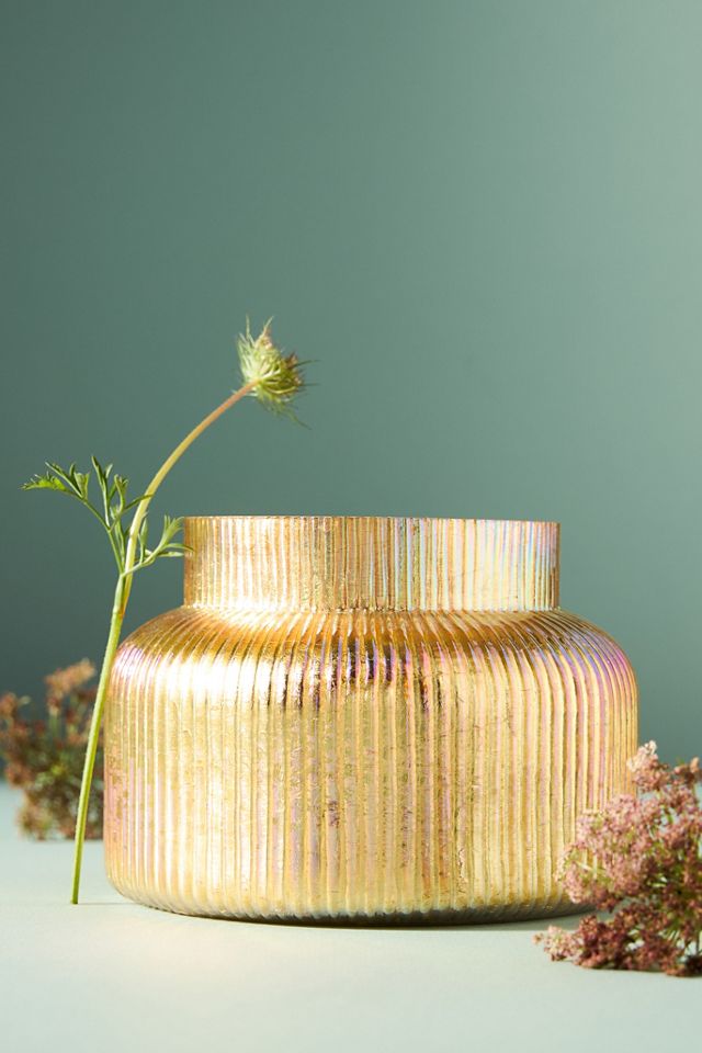 Capri Blue Volcano Gold Ribbed Jar Candle #3