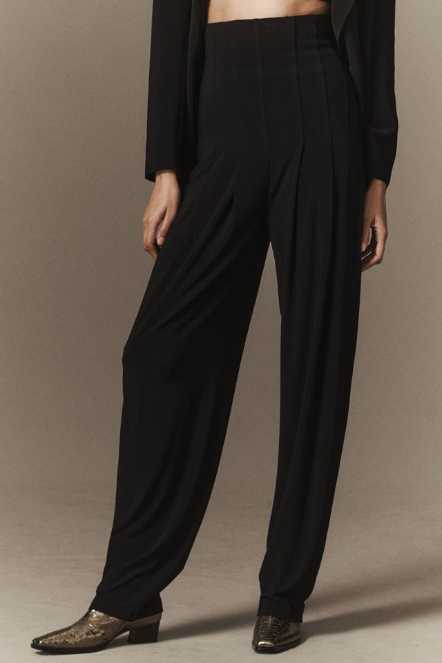 Norma Kamali High-Waisted Tailored Pleat Pants #1