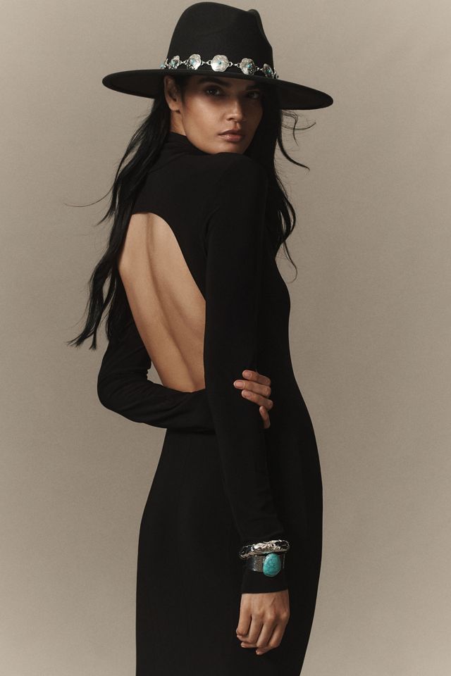 Norma Kamali Turtleneck Long-Sleeve Open-Back Fishtail Gown #2