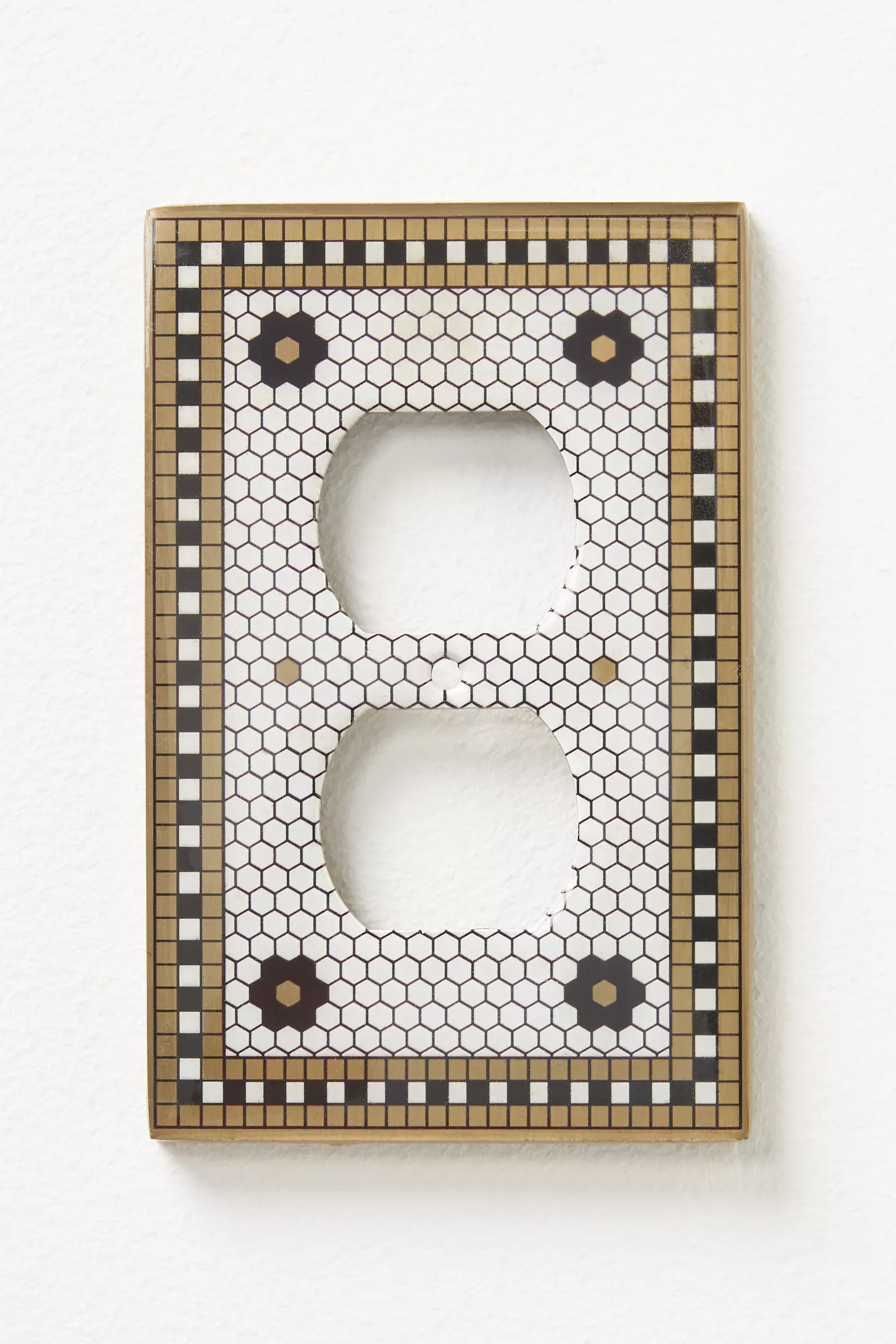 Bistro Tile 24k Gold Accent Single Toggle Switch Plate - thumbnail 7