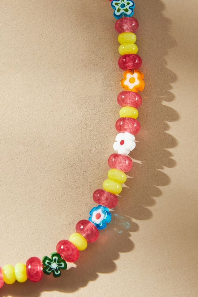 Logan Tay Colorful Flower Beaded Necklace #1