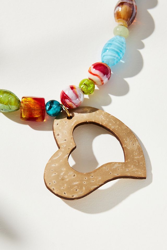 Logan Tay Beaded Heart Pendant Necklace #1