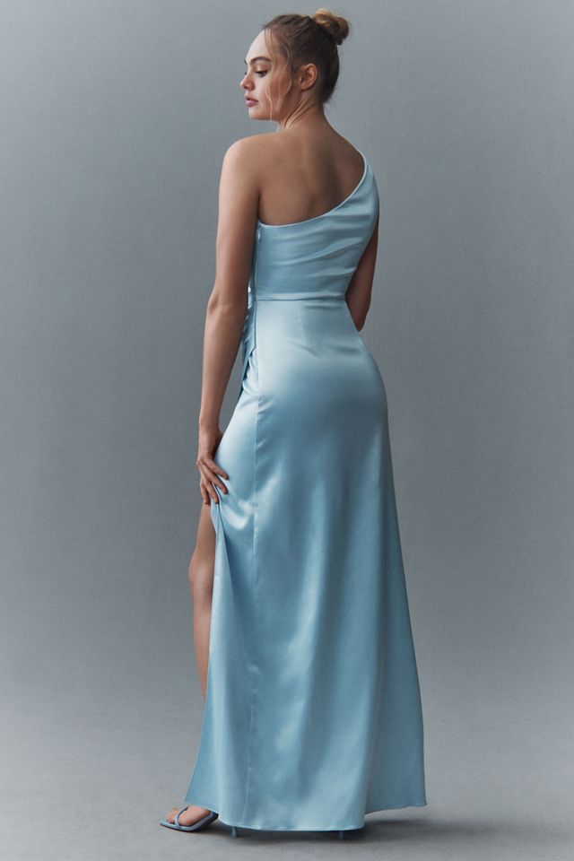 BHLDN Scottie One-Shoulder Side-Slit Stretch Satin Maxi Dress #2