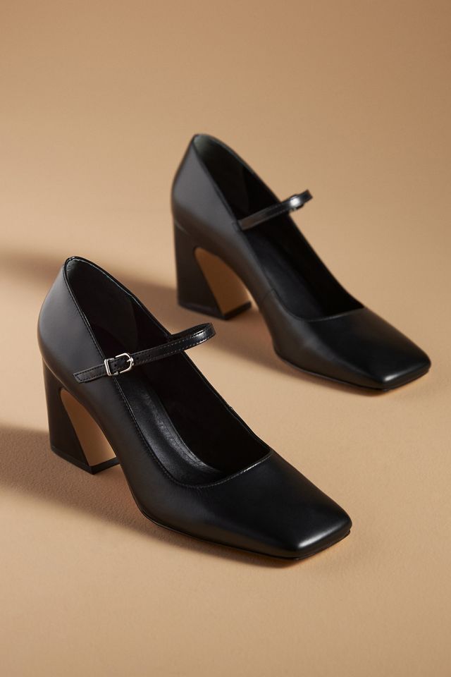 Square-Toe Mary Jane Heels #1