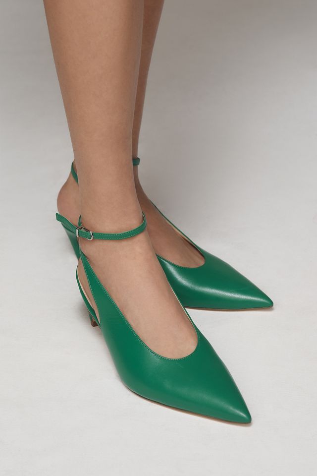 By Anthropologie Ankle-Wrap Kitten Heels #1