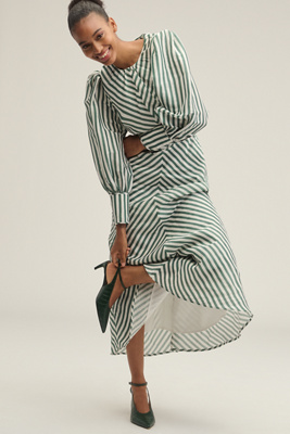 By Anthropologie Ankle-wrap Kitten Heels In Green