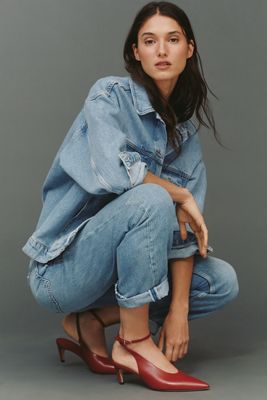 By Anthropologie Ankle-Wrap Kitten Heels