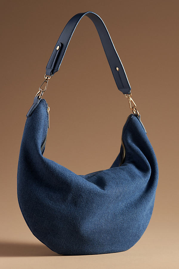 Shop Mali + Lili Megan Denim Sling Bag In Blue