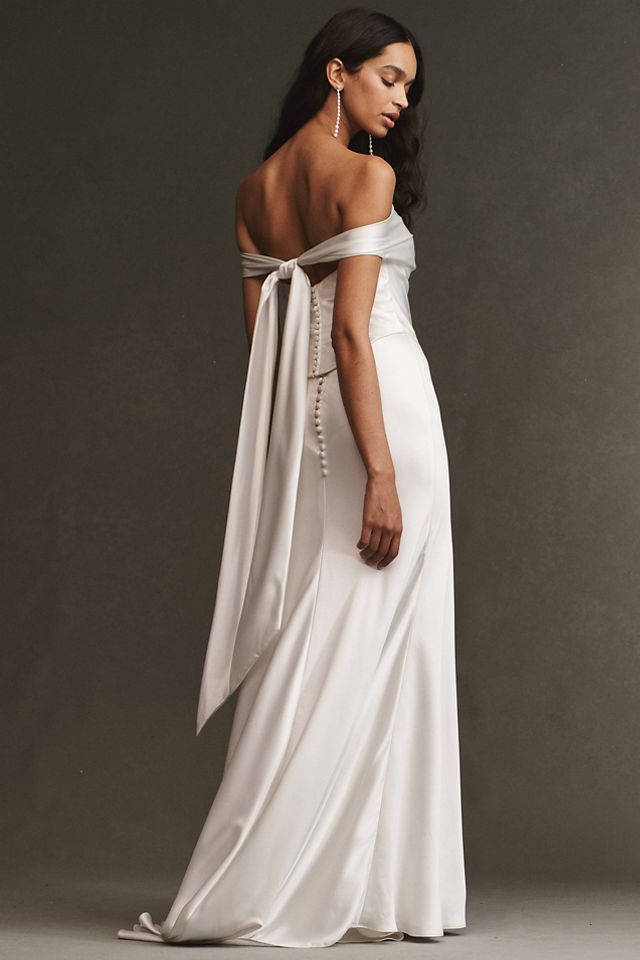 Watters Donovan Off-The-Shoulder Satin Corset #2