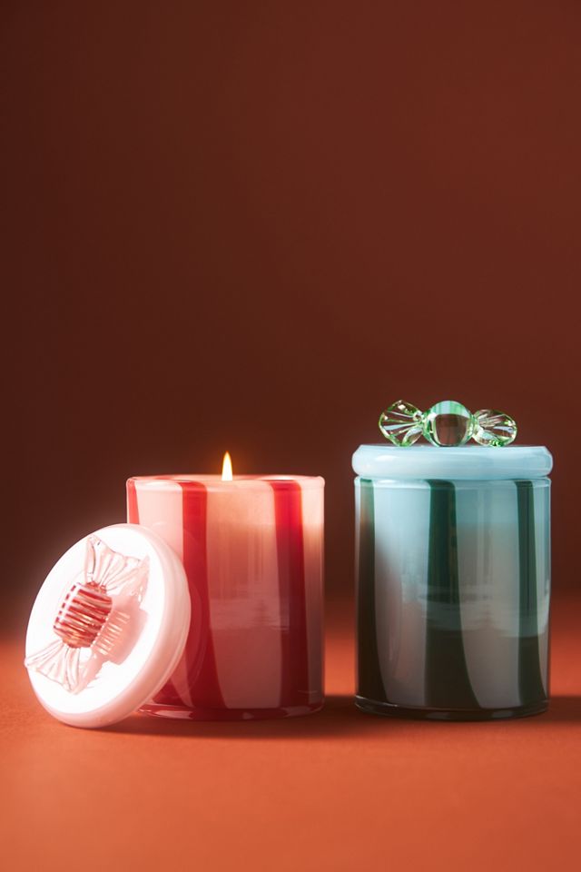 By Anthropologie Peppermint Stick Glass Jar Candle #1