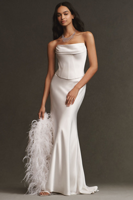 Amani Fit & Flare Satin Maxi Skirt