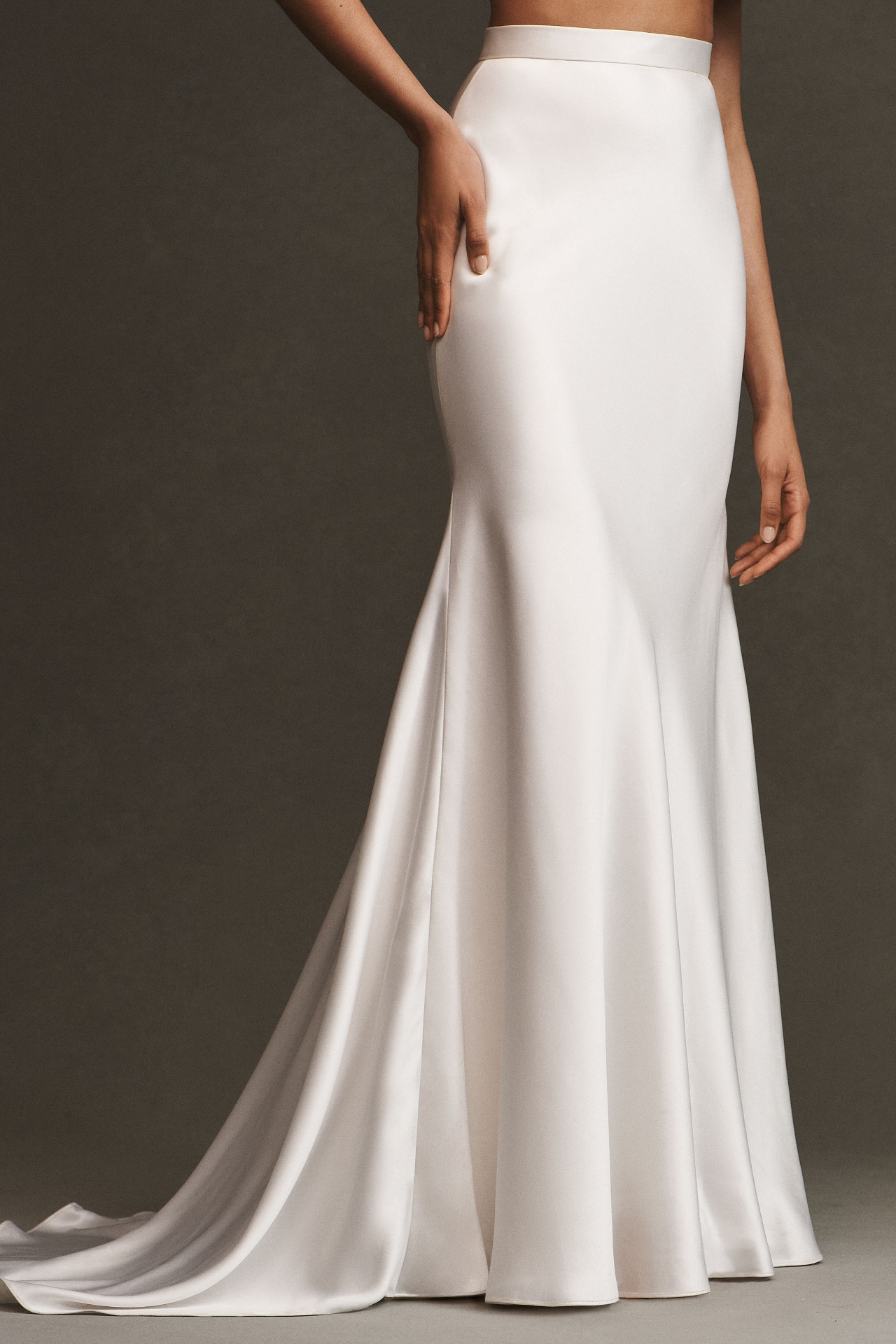 Watters Amani Fit & Flare Satin Maxi Skirt