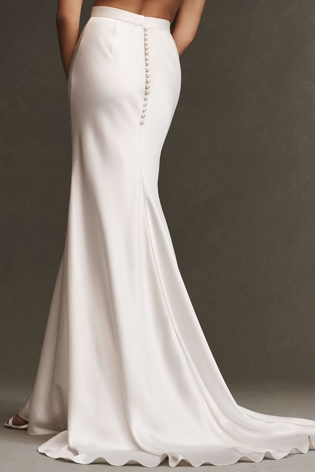Watters Amani Fit & Flare Satin Maxi Skirt #2