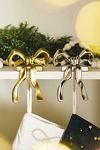 Gold Bow Metal Stocking Holder