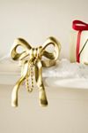 Gold Bow Metal Stocking Holder