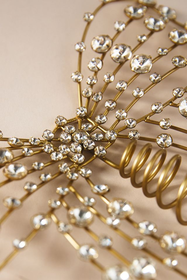 Jeweled Metal Bow Tree Topper #1