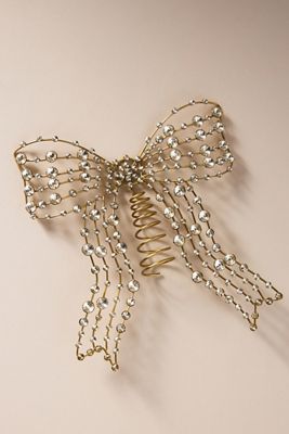 Jeweled Metal Bow Tree Topper