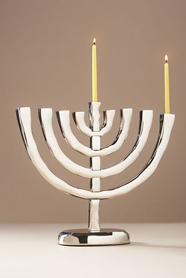 Anthropologie Silver Metal Menorah