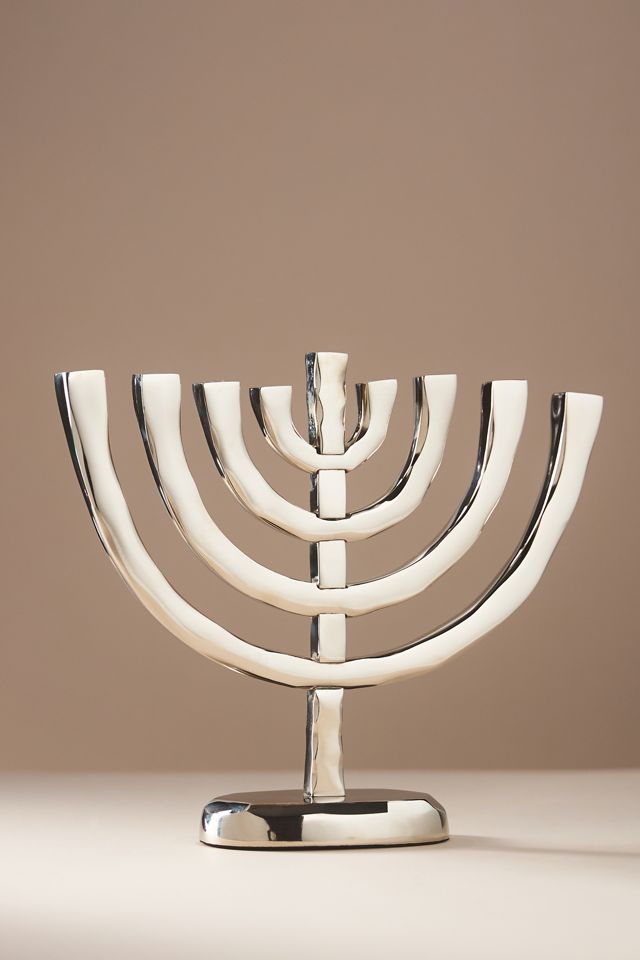 Menorah en métal argenté #1