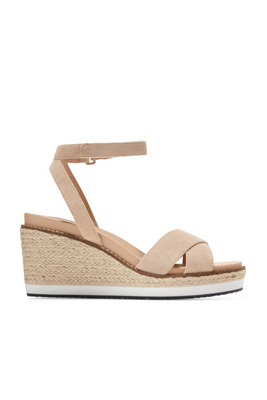 Cole Haan Cloudfeel Espadrille Wedge Sandals In Beige