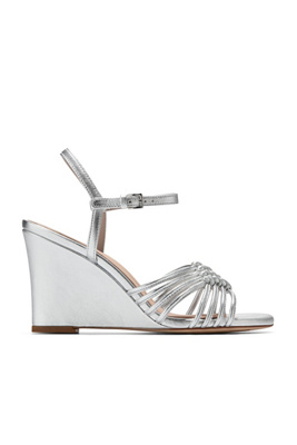 Cole Haan Jitney Knot Wedge Sandals In Silver