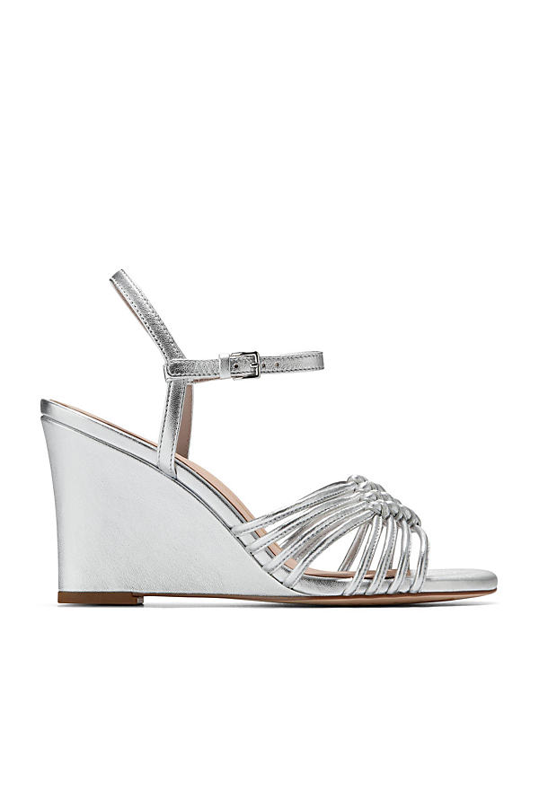 Shop Cole Haan Jitney Knot Wedge Sandals In Silver
