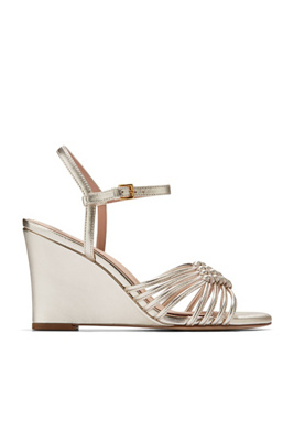Cole Haan Women's Jitney Knot Leather Wedge Sandals In Gold
