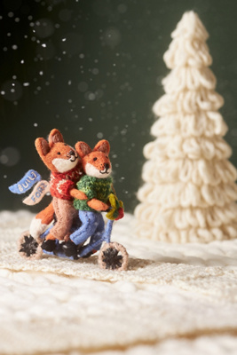 Anthropologie Built For Two Handmade Felt Ornament