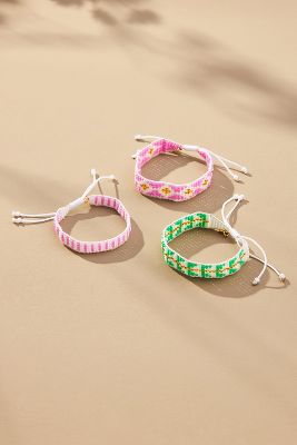 Shop Moio Kelly Trio Bracelets, Set Of 3 In Green