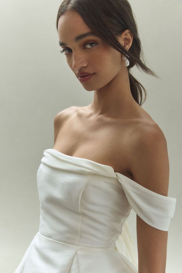 BHLDN Lydia Off-The-Shoulder Corset Mini Dress #3