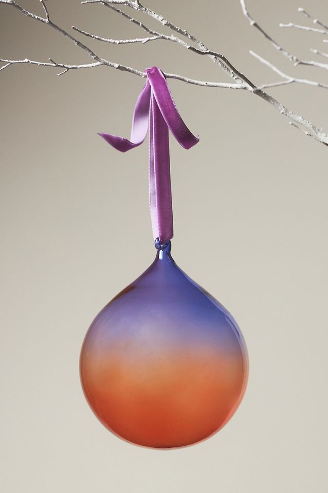 Ombré Art Glass Bauble Ornament #1