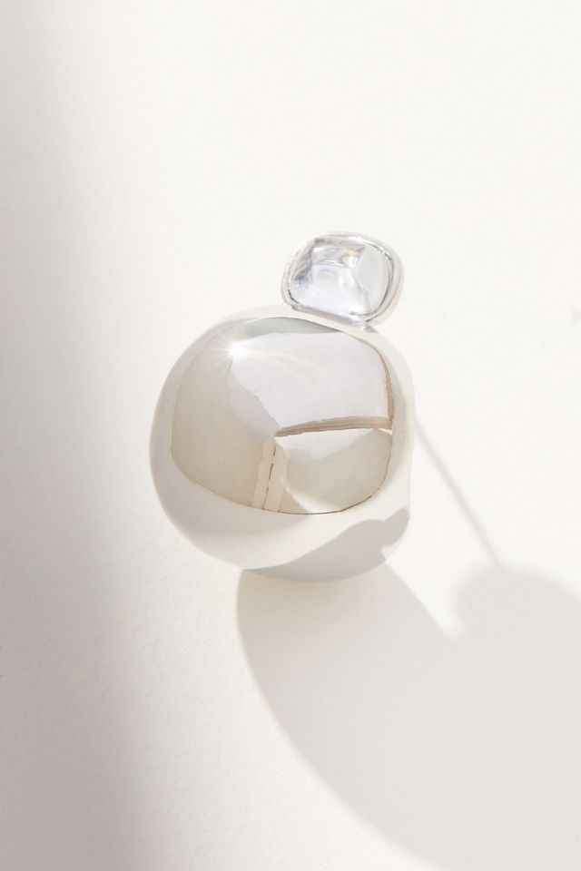 Gem-Topped Curved Drop Earrings #2