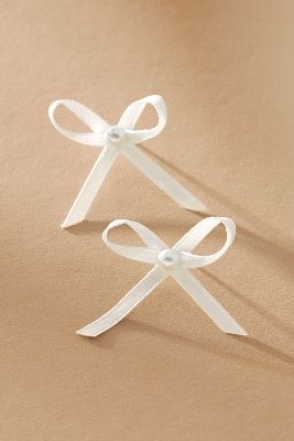 Shop Bhldn Dainty Ribbon Earrings In White