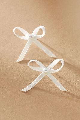 Shop Bhldn Dainty Ribbon Earrings In White