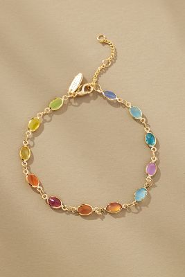 Shop By Anthropologie Infinity Glass Stone Bracelet In Multicolor