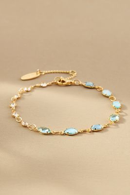 Shop By Anthropologie Infinity Glass Stone Bracelet In Blue