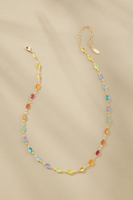 Shop By Anthropologie Infinity Glass Stone Necklace In Multicolor