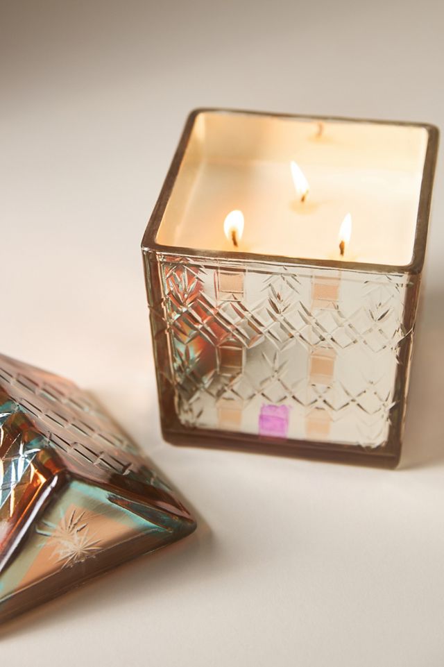 Snowflake House Woody Cedar & Cypress Cut Glass Candle #1