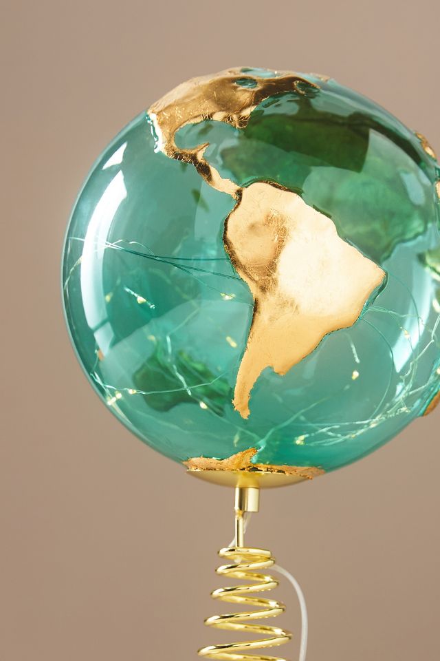 Light-Up Globe Glass Tree Topper #1