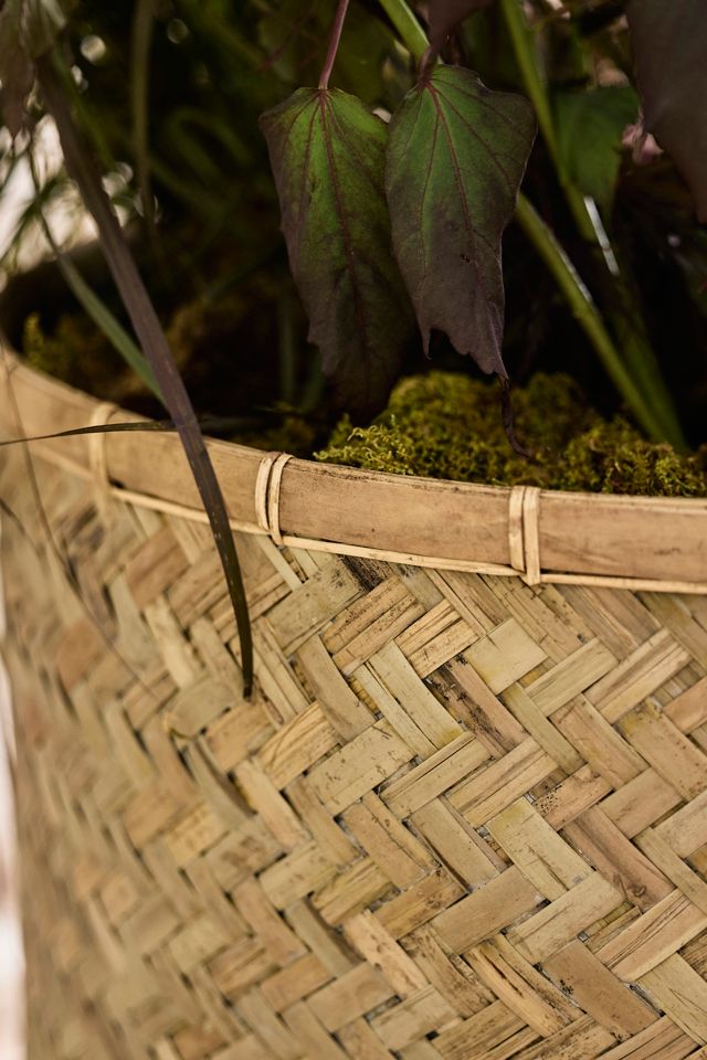 Woven Bamboo + Fiber Square Base Planter #4