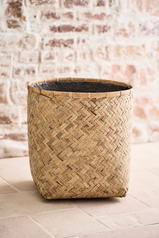 Woven Bamboo + Fiber Square Base Planter #6