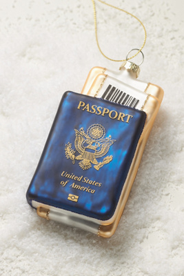 Travel Passport Glass Ornament product page