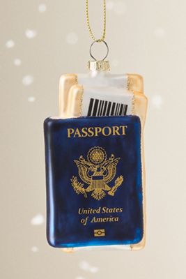 Travel Passport Glass Ornament