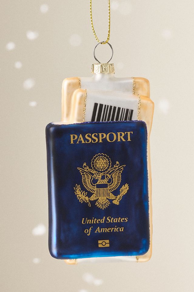 Travel Passport Glass Ornament #1