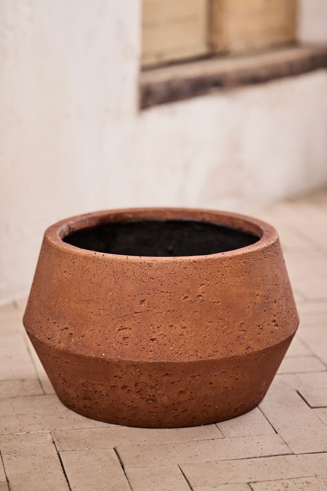 Fiber Beveled Barrel Planter, Low #1