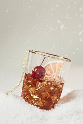 Old Fashioned Cocktail Glass Ornament