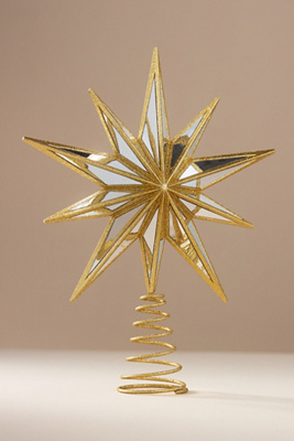 10-Point Gold Mirrored Star Tree Topper | AnthroHome
