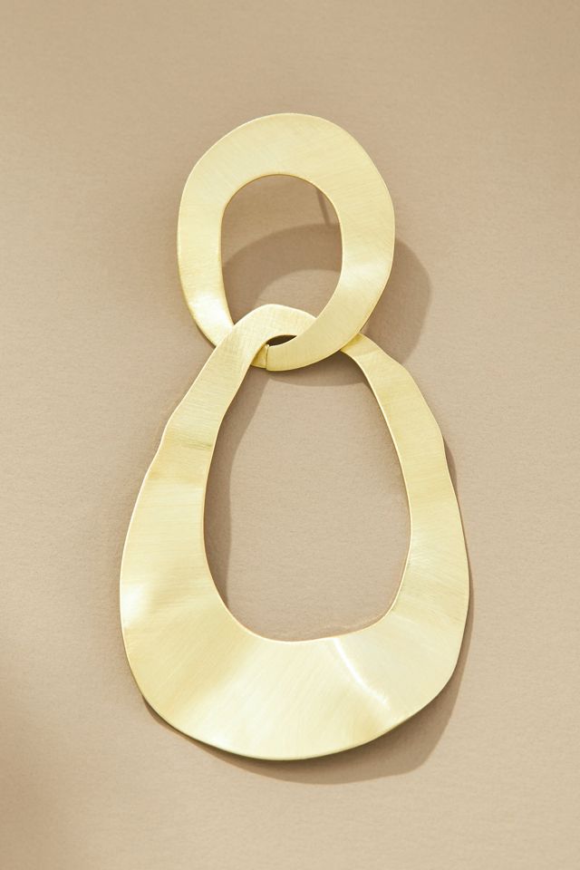 Scratched Metal Double Drop Earrings #1