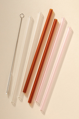 Hawkins New York Essential Glass Straws, Set of 6